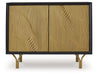 Tayner - Black / Gold Finish - Accent Cabinet - Simple Home Plus
