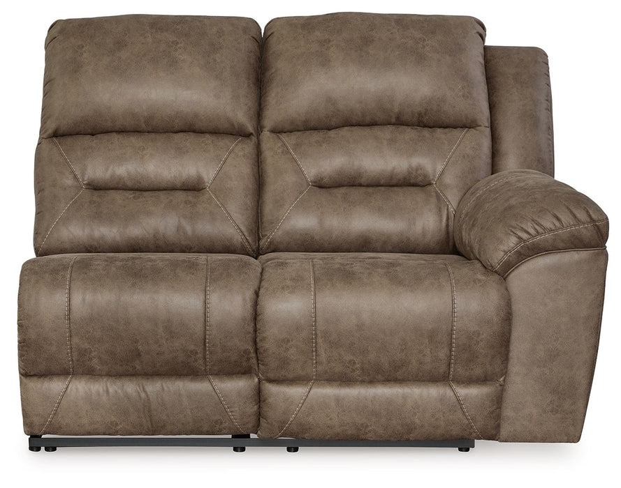 Ravenel - Raf Reclining Power Loveseat - Faux Leather - Fossil - Simple Home Plus