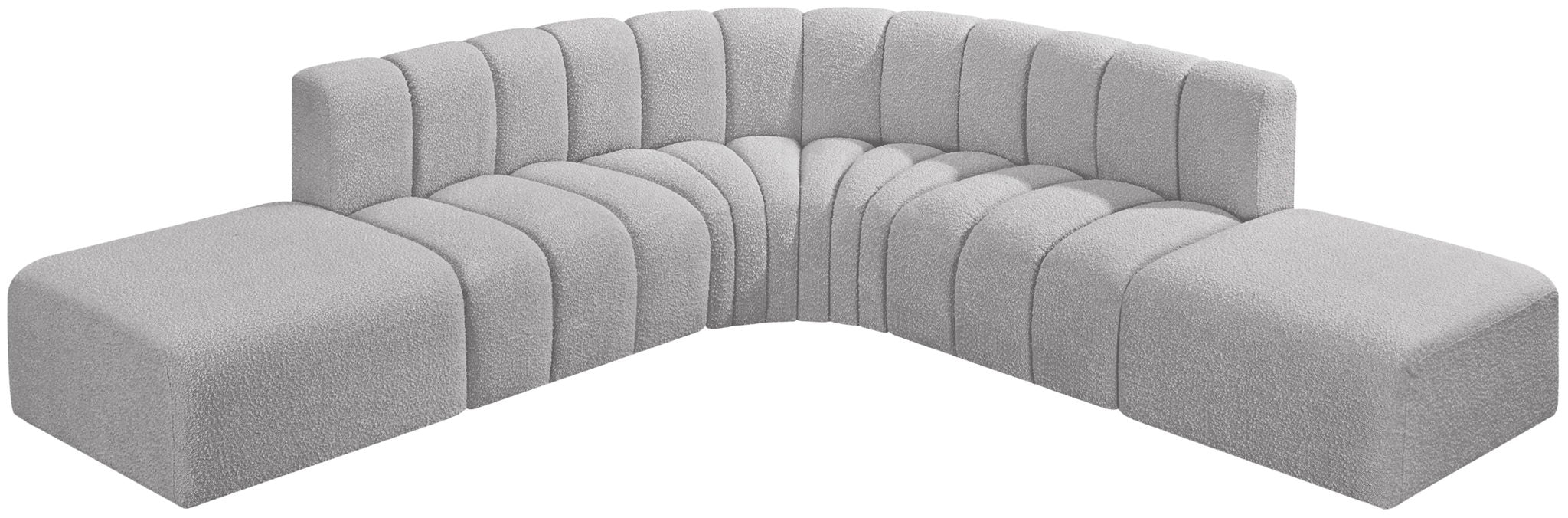 Arc - Boucle Fabric 6 Piece Corner Modular Sofa - Simple Home Plus