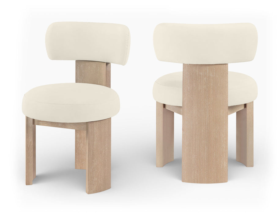 Atelier - Vegan Leather Upholstered Dining Chair (Set of 2) - Painted Natural Frame - Simple Home Plus