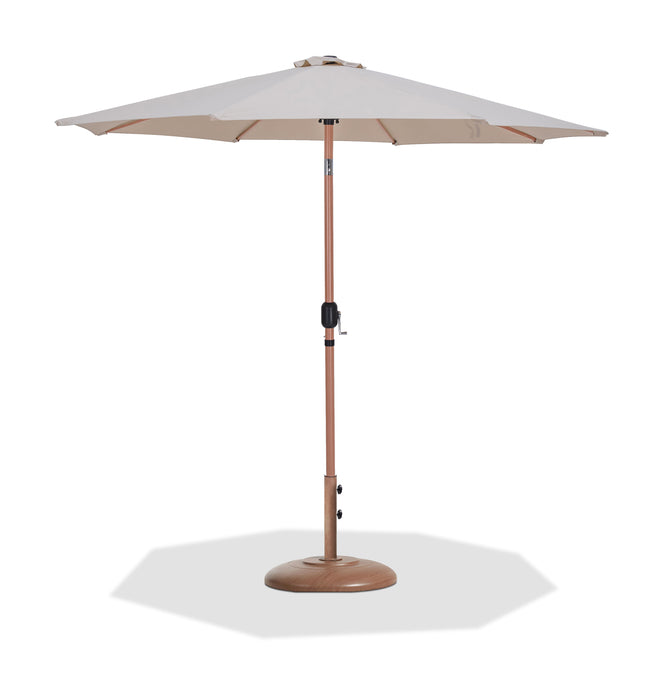 Fiji - Aluminum Patio Umbrella With Round Teak Base - Simple Home Plus