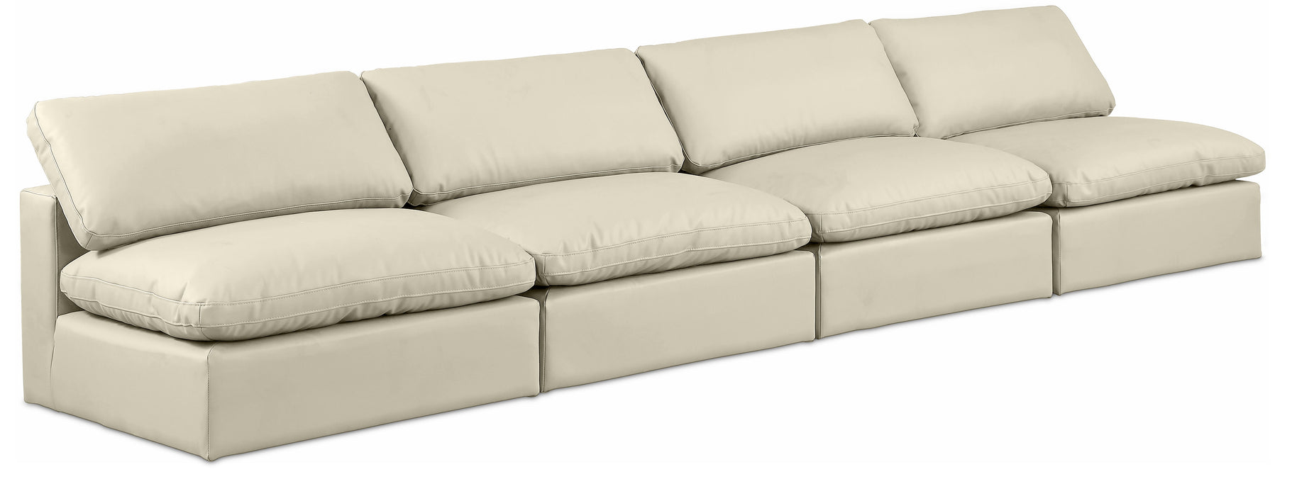 Comfy - Faux Leather Modular Armless Sofa 4 Seats - Simple Home Plus