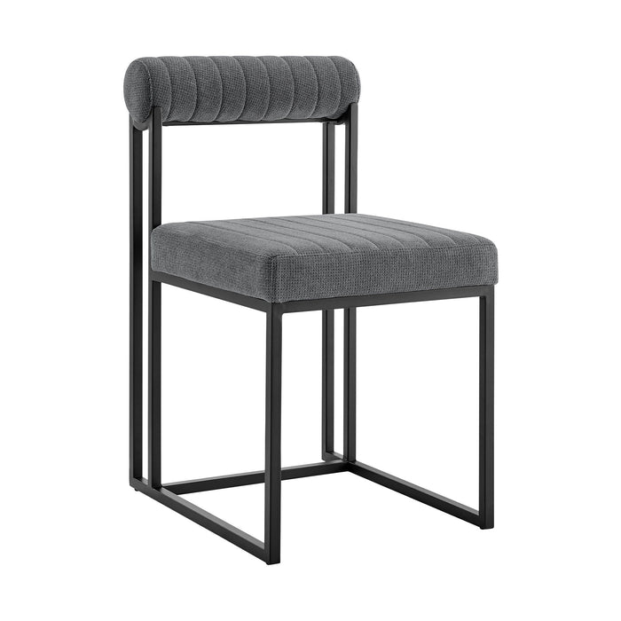 Anastasia - Dining Chair (Set of 2) - Matte Black / Anchor Gray - Simple Home Plus
