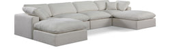 Comfy - 6 Piece Linen Modular Double Chaise Sectional - Simple Home Plus