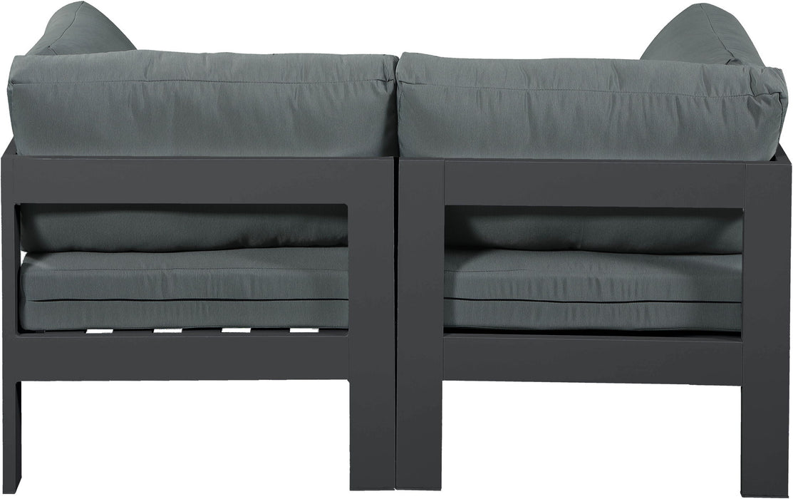 Nizuc - Outdoor Patio 2 Seat Modular Sofa With Gray Frame