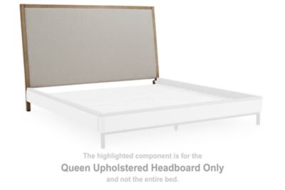Tomtyn - Queen Upholstered Headboard - Light Brown - Simple Home Plus