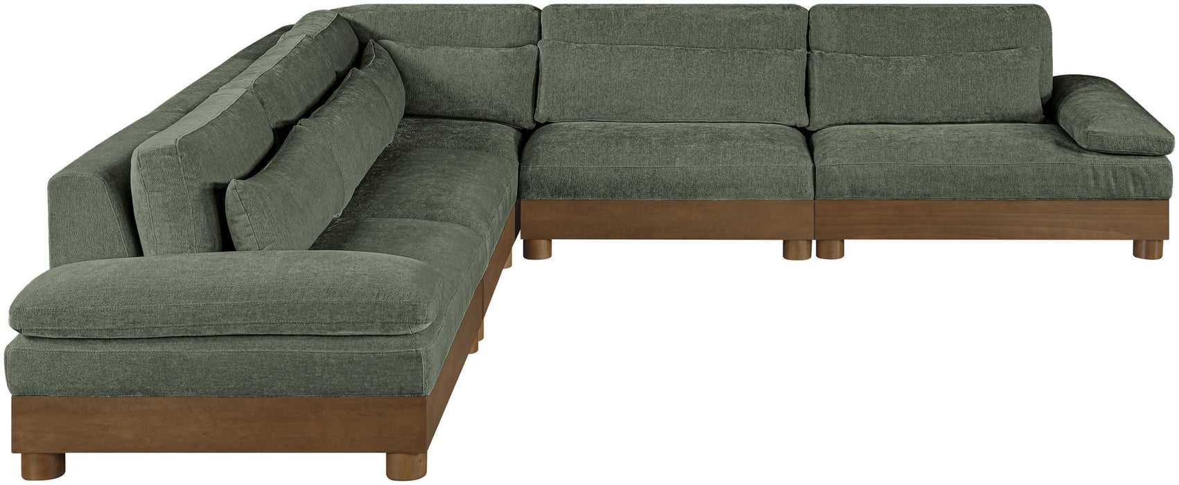 Turin - Chenille Fabric Upholstered Modular Sectional - Green - Simple Home Plus