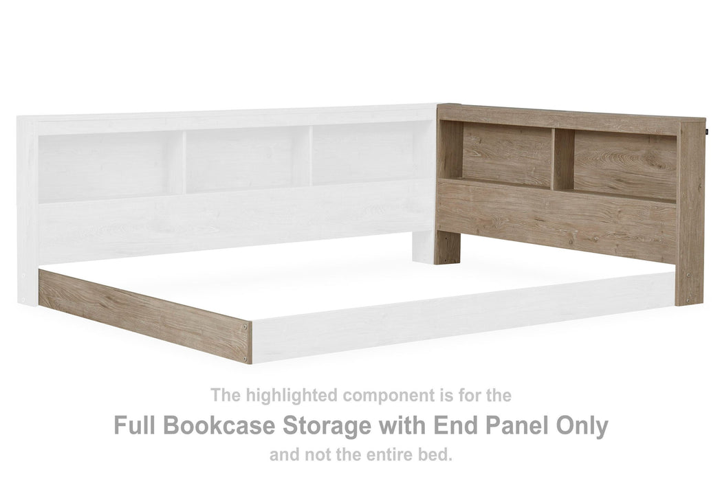Oliah - F Bookcase Storage w/End Panel - Natural - Simple Home Plus