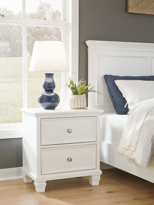 Fortman - White - Two Drawer Night Stand - Simple Home Plus