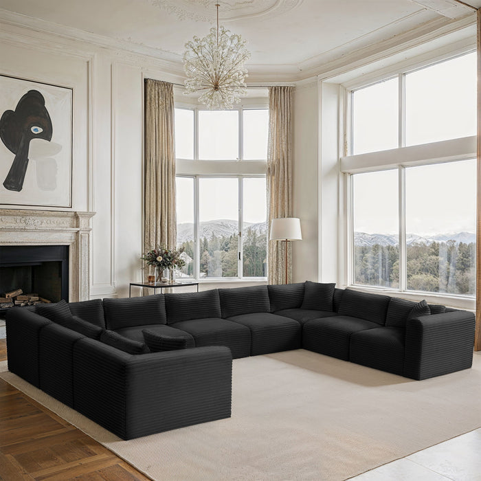 Shaggy - 9 Piece Modular U-Shaped Sectional - Simple Home Plus