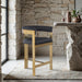 Romeo - Faux Leather Counter Stool With Gold Base (Set of 2) - Simple Home Plus