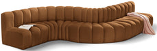 Arc - Velvet 7 Piece Modular Sofa - Saddle - Simple Home Plus