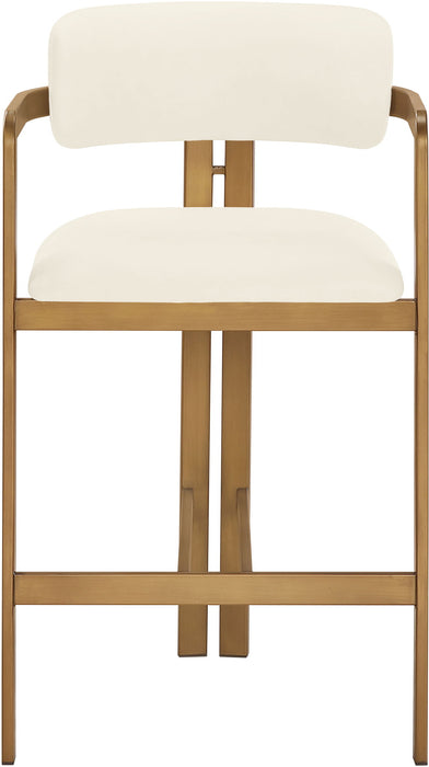 Aurum - Vegan Leather Upholstered Counter Stool With Brushed Brass Base - Simple Home Plus