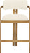 Aurum - Vegan Leather Upholstered Counter Stool With Brushed Brass Base - Simple Home Plus