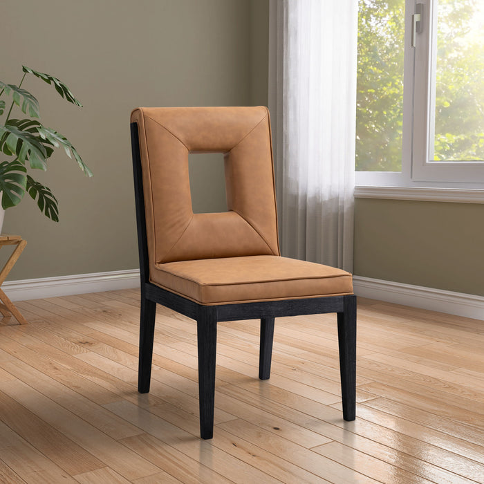Gwendolyn - Faux Leather Dining Side Chair With Black Frame (Set of 2) - Simple Home Plus