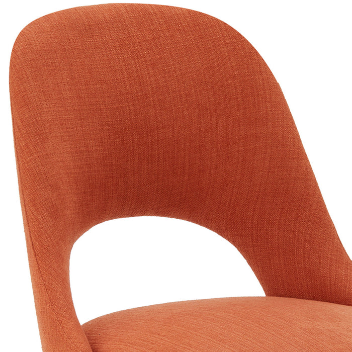 Nola - Dining Side Chair (Set of 2) - Orange / Dark Brown - Simple Home Plus