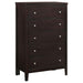 Carlton - 5-Drawer Bedroom Chest - Cappuccino - Simple Home Plus