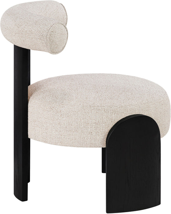 Calder - Linen Textured Fabric Upholstered Accent Chair - Painted Black Base - Simple Home Plus