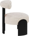 Calder - Linen Textured Fabric Upholstered Accent Chair - Painted Black Base - Simple Home Plus