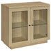 Tilbury - 2-Door Glass Front Accent Display Cabinet - Light Oak - Simple Home Plus