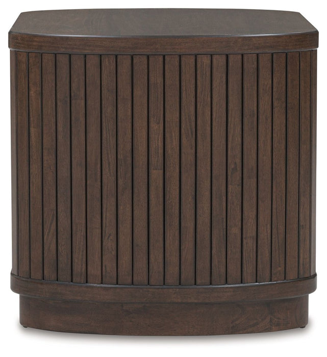Korestone - Dark Brown - Square End Table - Simple Home Plus