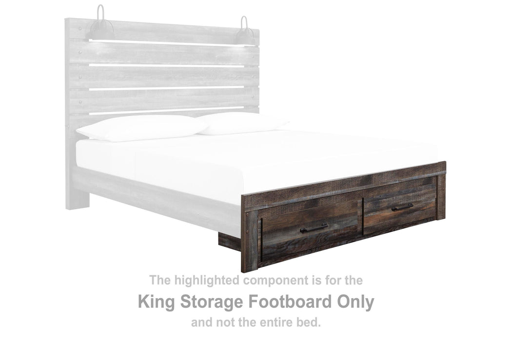 Drystan - King Storage Footboard - Brown / Beige - Simple Home Plus