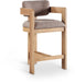 Sacha - Linen Stool With Natural Base - Simple Home Plus