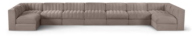 Rummi - Armless Velvet Performance Fabric Upholstered 9 Piece Modular Sectional - Simple Home Plus