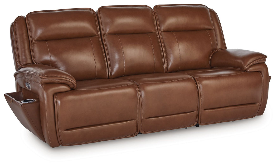 Healy Pier - Chocolate - Power Reclining Sofa / Adj Headrest - Simple Home Plus