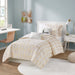 Raina - Brushed Microfiber Printed Comforter Set - Ivory / Gold - Simple Home Plus