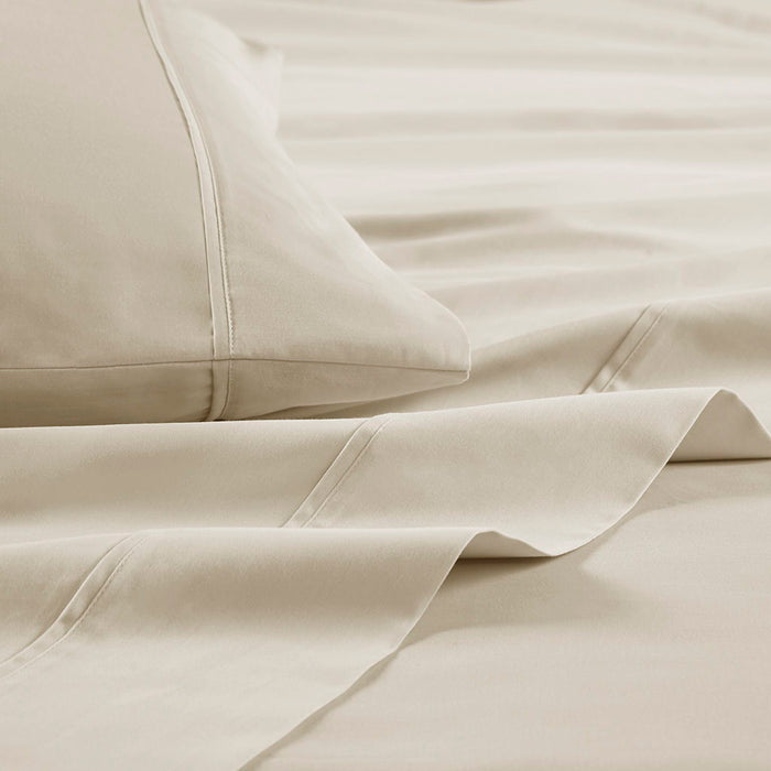 300 Thread Count Organic Cotton - Queen Deep Pocket Sheet Set - Taupe - Simple Home Plus