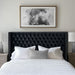 Amelia - Upholstered Velvet Wingback Headboard With Button Tufting & Nailhead Trim - Black - Simple Home Plus