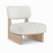 Vetra - Linen Textured Fabric Upholstered Accent Chair With Natural Base - Simple Home Plus
