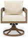 Serene Bay - Dark Brown / White - Swivel Chair With Cushion (Set of 2) - Simple Home Plus