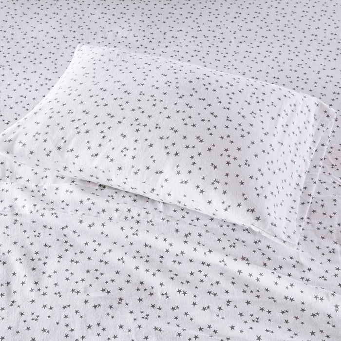 Twin Cozy Soft Novelty Print Sheet Set - Gray Stars
