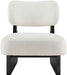 Vetra - Linen Textured Fabric Upholstered Accent Chair With Black Base - Simple Home Plus