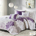 Lola - King 6 Piece Reversible Printed Coverlet Set - Purple - Simple Home Plus