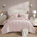 Heather - California King 7 Piece Vintage-Inspired Floral Print - Pink - Simple Home Plus