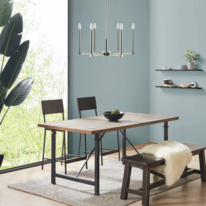 Renzetti - 6-Light Contemporary Candelabra Styled Chandelier - Silver - Simple Home Plus
