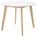 Breckenridge - Round Dining Table - Matte White And Natural Oak - Simple Home Plus