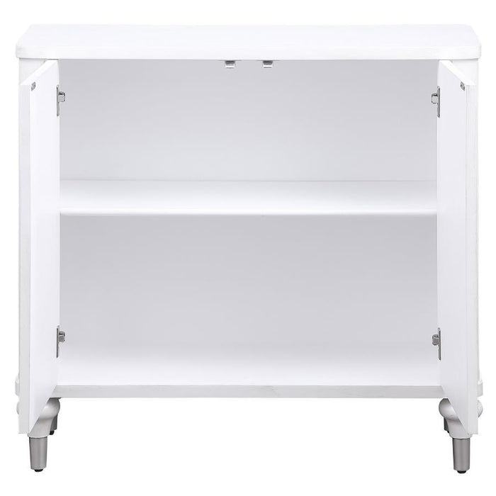 Cardella - 2 Door Mandala Accent Cabinet - Distressed White - Simple Home Plus