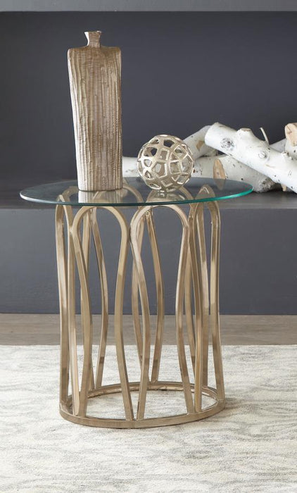Monett - Round Glass Top Table - Simple Home Plus