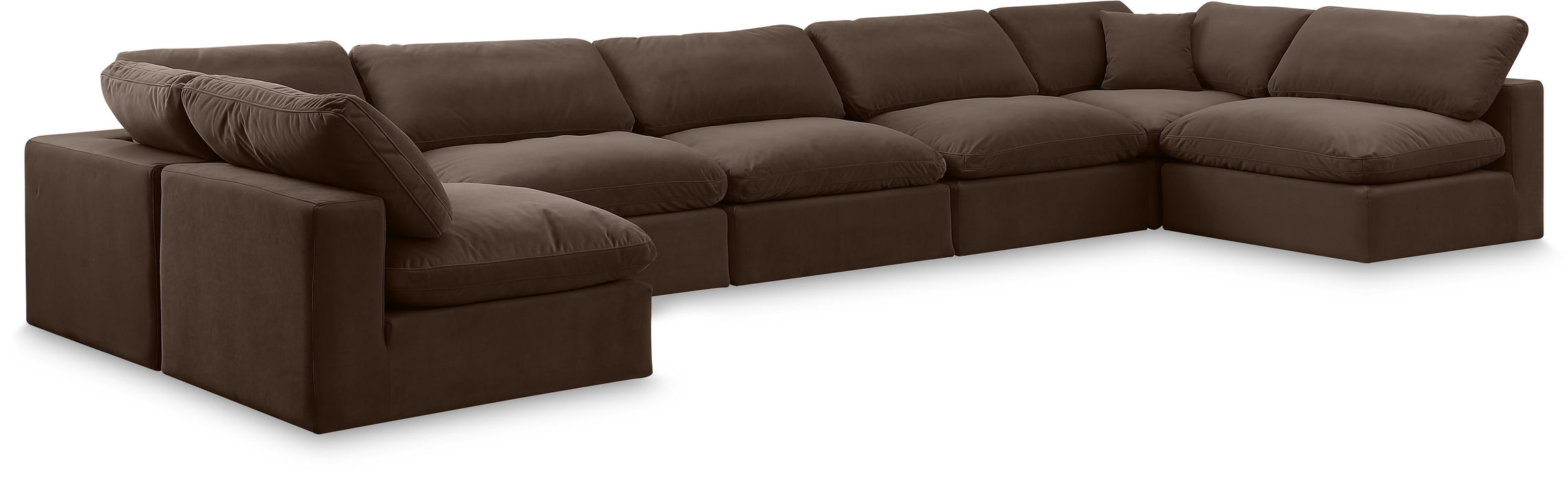 Comfy - 7 Piece Velvet Modular Armless Sectional - Simple Home Plus