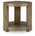 Flangren - Round End Table - Light Brown - Simple Home Plus