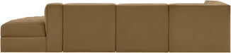 Rummi - Velvet Performance Fabric Upholstered 4 Piece Modular Sectional With Reverse Corner Chair - Simple Home Plus