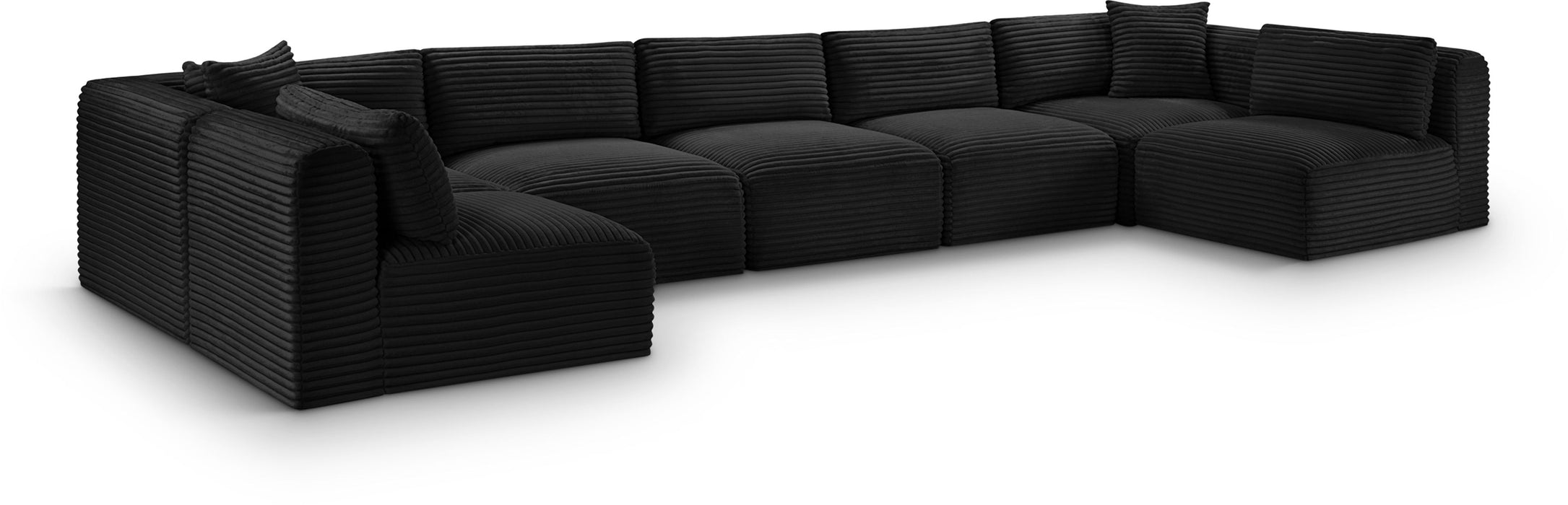 Shaggy - 7 Piece Modular U-Shaped Armless Sectional - Simple Home Plus
