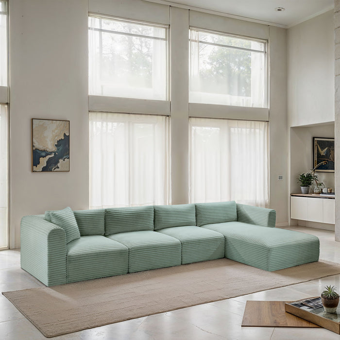 Shaggy - 4 Piece Modular Sectional - Simple Home Plus