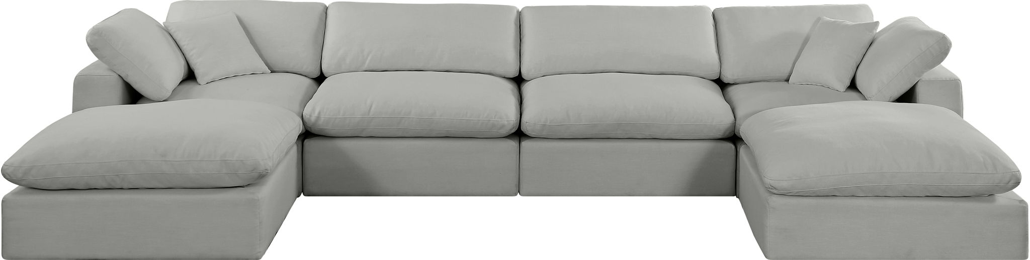 Comfy - 6 Piece Linen Modular Double Chaise Sectional - Simple Home Plus