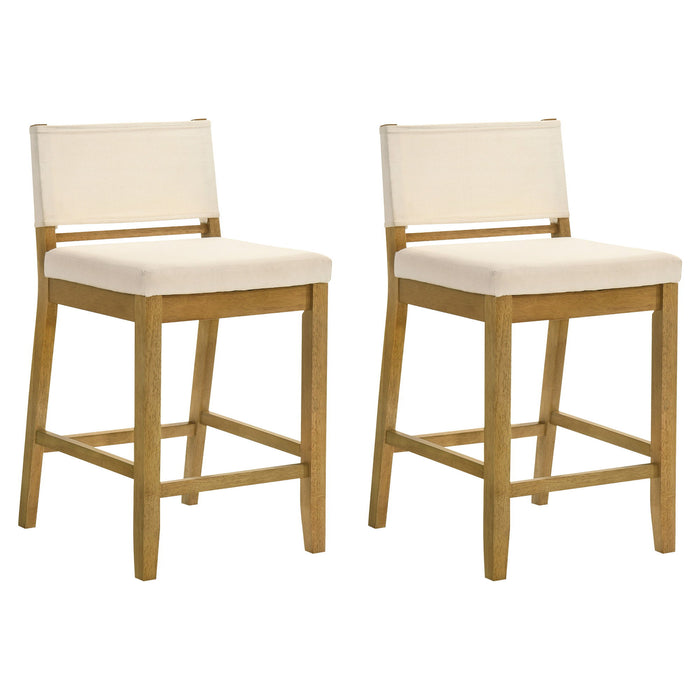Yaneli - Contemporary Natural Wood Counter Height Kitchen Bar Stool - Simple Home Plus