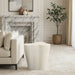 Monza - Concrete And Fiberglass Indoor / Outdoor End Table - Cream - Simple Home Plus